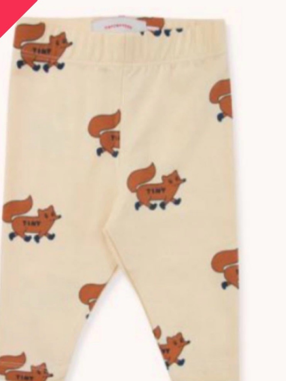 Tiny Cottons Fox Print Leggings - Cream